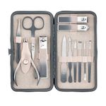 Beauté Secrets 12 in 1 Nail Cutter Set | Manicure Pedicure Kit for Women & Men | Grooming Kit with Nail Clippers | Nail Art Kit | Nail Cutter for Men Pink