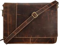URBAN LEATHER Laptop Shoulder Messenger Bag - Vintage Brown Handmade Satchel Briefcase Bag for Men