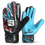 ZASH Goalkeeper Gloves for Kids, Youth & Adult Football Soccer Goalie Gloves with 4-mm Latex Palm and Double Wrist Protection (Cyan Blue, Size 6 Suitable for 13 to 15 Years Old)