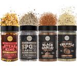 Steak House Collection Premium Seasonings – Black Garlic, Truffle, Steak King & SPG BBQ Rubs | Pack of 4 | Gourmet Grill Gift | 100% Natural Flavor Boost
