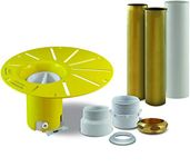 DROP-IN DRAIN Installation Kit for Freestanding Bathtub - with White PVC Pipe and brass pipes