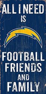 Fan Creations Need is Football, Family & Friends Sign Color San Diego Chargers, Multicolored