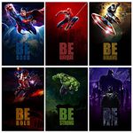 SWASUM Superhero's Wall Posters & Inspirational, Motivational Quotes, (Superman, Spiderman, Hulk, Iron Man, Batman, America,) for Office, Home and gym, Pack of 06 (18 inch X 12 inch, Each)