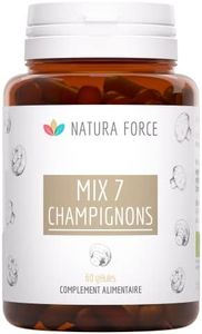 NATURA FORCE - Mix 7 champignons Bio - Mélange de 7 Champignons Médicinaux - Origine Biologique Certifiée - Sans produit chimique - 3 x 60 gélules