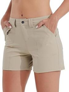Willit Women's Golf Hiking Shorts Quick Dry Athletic Casual Summer Shorts with Pockets Water Resistant 4.5 in Khaki 16