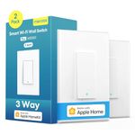 meross 3-Way Smart Single Pole Light Switch, Neutral Wire Required, Remote and Voice Control, Compatible with Apple HomeKit, Alexa, Google Home and SmartThings, 2.4GHz Wi-Fi Required