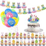 Easter Decorations Home Spring Decor : Happy Easter Banner,Easter Egg Bunny Party Balloons,Easter Cake Toppers,Easter Party Bunting Decorations for Kids Easter Party,Boys Girls Easter Party Deco.