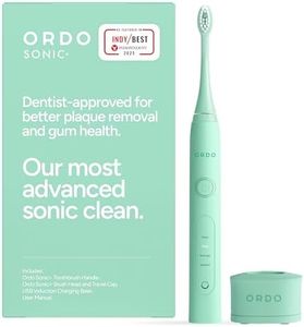 Ordo Sonic+ Electric Toothbrush for Adults, Advanced Smart Tech, 4 Brushing Modes, Fast Rechargeable, Sonic Toothbrushes Over 4 Weeks Battery Life, Silicone Polishing Element, USB Charger, Mint Green