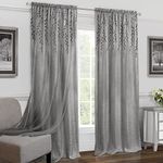 Achim Home Furnishings Willow Rod Pocket Window Curtain (Single Panel), 42" x 84" Grey