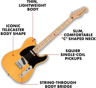 Squier Affinity Telecaster Electric Guitar – Butterscotch