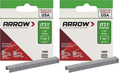Arrow Fastener 214 Genuine JT21 1/4-Inch Staples, 1,000-Staples - 2 Pack