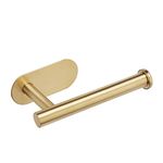 YUET Toilet Roll Holder Wall Mounted, God Self Adhesive Toilet Roll Holder SUS 304 Stainless Steel Toilet Paper Holder No Drilling for Bathroom (Brushed Brass)