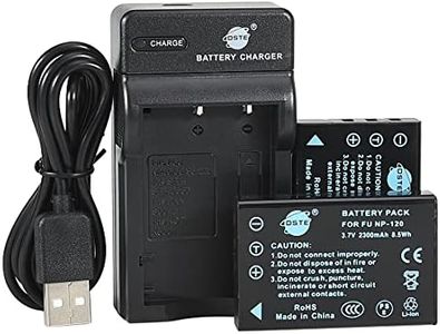DSTE NP-120 Batería de iones de litio (paquete de 2) y cargador micro USB compatible con cámara Fujifilm FinePix F10 Zoom, F11 Zoom, M603, M603 Zoom como PENTAX D-LI7 RICOH DB-43 KYOCERA BP-1500S