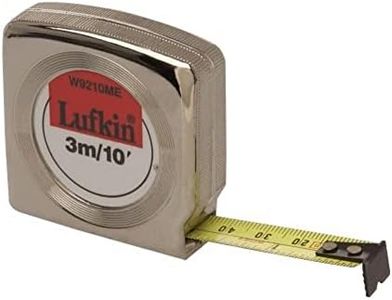 Lufkin Crescent 1/2" x 3m/10' Mezurall Chrome Case SAE/Metric Yellow Clad Power Return Tape Measure - W9210ME