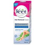 Veet Hair Removal Cream For Sensitive Skin -For Women, 32G, Pack of 1