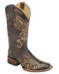 Corral Women's Circle G Distressed Bone Dragonfly Embroidered Square Toe Western Boot Brown