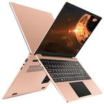 Ruzava 14" Traditional Laptop 6GB DDR4 128GB SSD Celeron N4020(Up to 2.8Ghz) Dual-Core Win PC1920x1080 FHD Dual WiFi BT 4.2 Support 512GB TF&1TB SSD Expand with Webcam for Business Entertainment-Gold