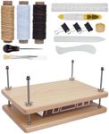 eZAKKA Book Binding Kits, Book Press 11.6 x 7.6 Inch with Plastic Bone Folder, Waxed Thread for Beginners Bookbinding Supplies, 15PCS