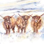 Almanac Pack of 8 Charity Christmas Cards (ALM-ALCX9957) - Highland Cow - 8 Cards of 1 Design From the Gallery