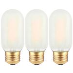 Frosted T45 LED Bulb- Vintage E26 Base Edison Light Bulbs 40 Watt Equivalent- Dimmable Decorative Antique T14 Filament Tubular Bulbs- 4W 2700K Soft Warm White- 3 Count