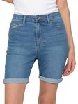 989Zé ENZO Womens Denim Shorts Skinny Stretch Casual Slim Fit Above The Knee Turn Up Summer Shorts EZLS416 Shorts Light Blue 14