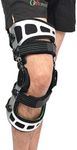 Orthomen OA Knee Brace for Pain Relief - Support for Joint Degeneration, Meniscus Tear, Arthritis, and Bone-on-Bone Pain - Dual Unloading for Medial and Lateral Compartment (Large, Right, Silver)