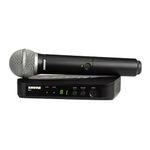 Shure BLX24/PG58 UHF Wireless Microphone System - Perfect for Church, Karaoke, Vocals - 14-Hour Battery Life, 100m Range | Includes PG58 Handheld Vocal Mic, Single Channel Receiver | H10 Band