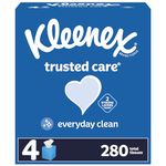 Kleenex Trusted Care Facial Tissues, 4 Cube boxes, 70 Tissues Per Box, 280 Count