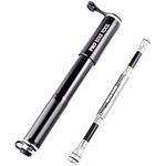 Pro Bike Tool Bike Pump with Gauge Fits Presta and Schrader - Accurate Inflation - Mini Bicycle Tire Pump for Road, Mountain and BMX Bikes, High Pressure 100 PSI, Includes Mount Kit