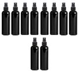 PACKDOST 100 ml Black cylindrical empty plastic mist spray bottles for hand sanitizer used for home travel office car needs - Set of 10