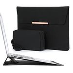 HYZUO 13.3-14 Inch Laptop Sleeve Case with Stand Feature Compatible with MacBook Pro 14 M3/M2/M1 Pro/Max A2992 A2918 A2779 A2442 2021-2024, MacBook Air 13 2012-2017, with Pouch-Black(Smiley)