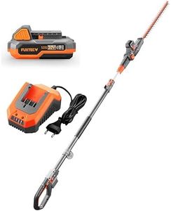 Fuxtec Taille-Haie sur Perche à Batterie Set Batterie 2Ah Et Chargeur 1A 20V FX-E1HH20 Taille-Haie Électrique Télescopique pour La Coupe De Haies Et De Buissons