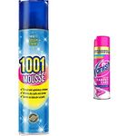 1001 Mousse Carpet and Upholstery Cleaner, Floral Scented Cleaner, 350 ml & Vanish Carpet Cleaner + Upholstery, Gold Power Foam Shampoo, Large Area Cleaning, 600 ml