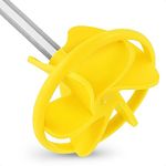 BILBAU Paint Stirrer Paddle Mixer for Hand Drill, 74mm x 350mm, Steel Core with PVC Paddles HEX Paint Mixer for Drill, Small Drill Mixer, Mixing Paddle for Paint, Varnish, Adhesive, Filler, Resin