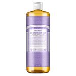 Dr Bronner's Lavender All-One Magic Soap, Made with Organic Oils, Used for Face, Body, Hair, Dishes, Mopping and Pets, Certified Fair Trade & Vegan Friendly, 945ml Recycled Bottle