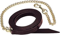Weaver Leather Single-Ply Horse Lead Features 30-Inch Brass Plated Chain, Mahogany