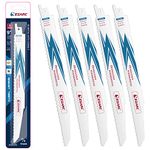 EZARC Reciprocating Saw Blade Bi-Metal Cobalt Sabre Saw Blades for Wood and Metal Demolition 225mm 8+10TPI R930DM (5-Pack)