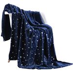 NANPIPER Throw Blanket, Ultra Soft Thick Microplush Bed Blanket, All Season Premium Fluffy Microfiber Fleece Throw for Sofa Couch Throw (50"x65", Navy Blue)