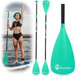 FunVZU SUP Paddle, Stand Up Paddle Board Paddle Lightweight Adjustable 4-Piece Aluminium Kayak Paddles, Unique Lock Design Floating Alloy Shaft Paddle for Paddle Board