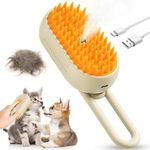 SKYZONE EXPORT Dog Hair Removal Brush Steam | Pet Grooming Brush for dogs/cats | Steamer Cat Brush for Hair Grooming with Water Steam Misting | Dog Massager Removing Tangled, Mats & Loose Hair Remover