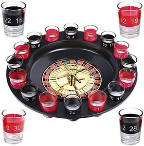 Evelots Drinking Shot Glass Roulette Game-Casino Style-16 Shot Glasses Included