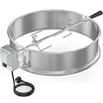 onlyfire BRK-6025 Stainless Steel Rotisserie Ring Kit Fits Weber 57cm Charcoal Kettle Grill with Electric Motor for UK Fits Weber 2290 and Other 57cm Models