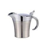 26 oz Double Insulated Silver Gravy Boat Jug with Hinged Lid