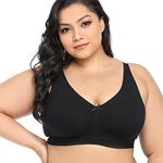 Ayigedu UK Women's Plus Size Bra Full Coverage Non-Wired Non-Padded Minimizer Cotton Bra 44A