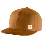 Carhartt Men's Firm Duck Flat Brim Cap, Carhartt Brown, One Size