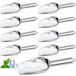 8 Pcs Metal Ice Scoop 6 oz Stainless Steel Ice Scooper for Ice Maker Kitchen Freezer Bar Wedding Party Small Food Scoops for Pet Animal Dog Food Candy Scoop Beach Shovel Silver