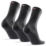 DANISH ENDURANCE 3 Pack Premium Merino Wool Dress Socks, Thermal, Breathable, Odourless, Men & Women, Grey, 9-12