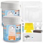 Dry Wall Patch Kits, Aluminum Spackle Wall Repair Patch Kit Fiber Mesh Plate with Scraper, 8.8oz X 2 White Repair Putty Drywall Hole Filler to Fix Wall Surface Holes, Quick Repair Creak Damage