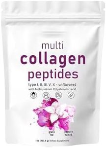 Multi Collagen Protein Powder, 1 Lb, Micro Ingredients Multi-Hydrolyzed Protein Peptides Type I, II, III, V, X, with Biotin & Vitamin C, Non-GMO, Unflavored, Keto & Paleo Friendly