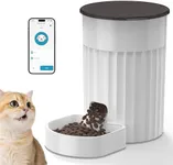 PAPIFEED Automatic Cat Feeder 3L, 2.4G WiFi Auto Cat Food Dispenser for Cats and Small Dogs, Timed Cat Feeder Programmable Portion Size with APP Control & Alexa 1-10 Meals Per Day (White)